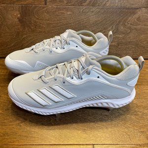 NEW Adidas Ironskin Icon 6 Metal Baseball Cleats Grey/White FV9353 Men's Sz 9.5